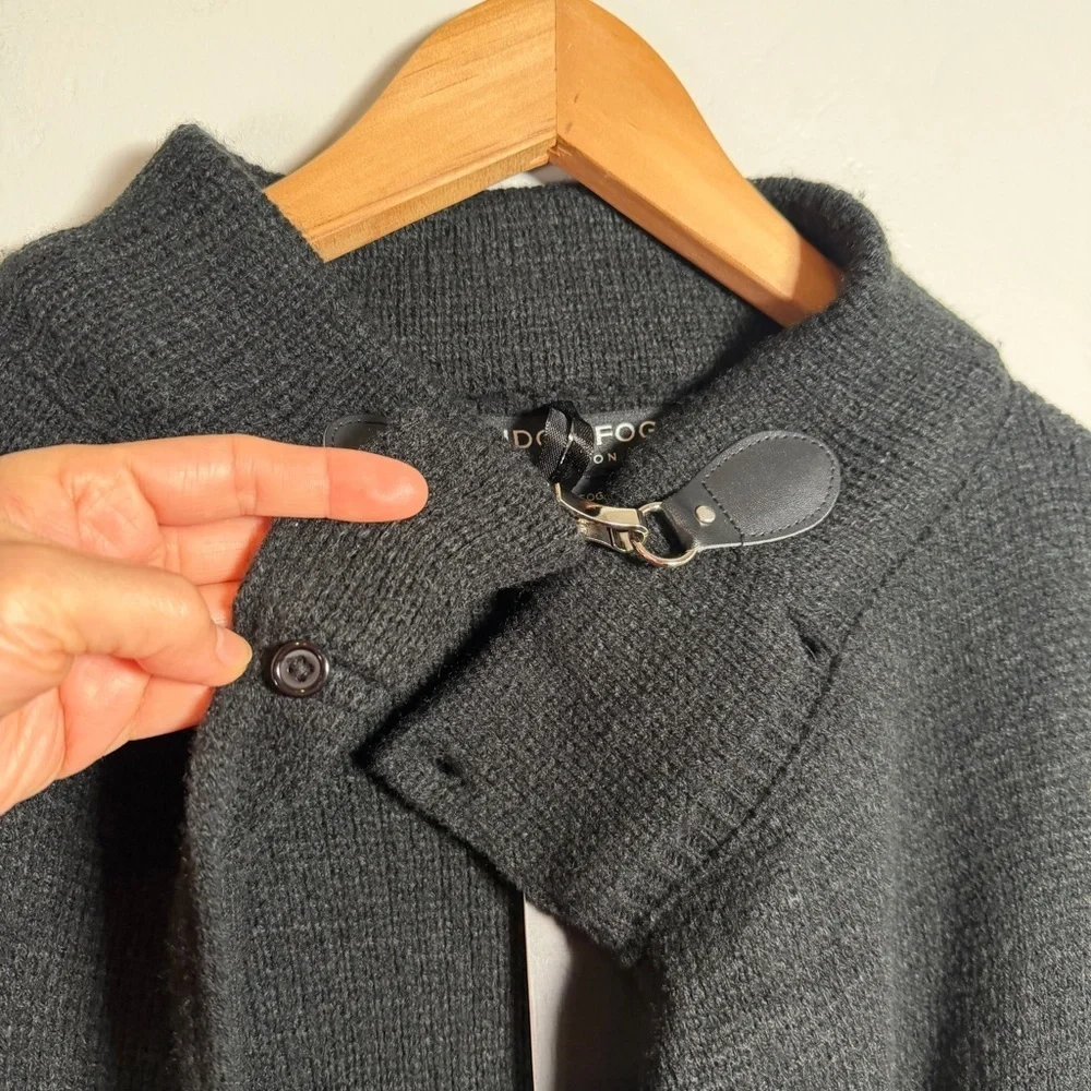 London Fog Oversized Draped Cardigan Poncho Equestrian Academia Quiet Luxury
